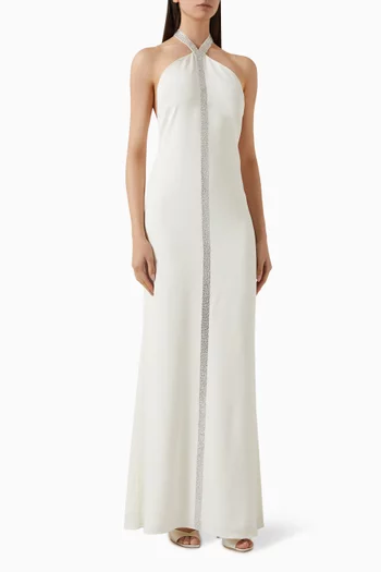 Acropoli Embellished Dress in Crepe-cady