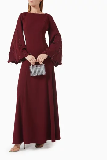 Bead-embellished Dress in Stretch-crepe