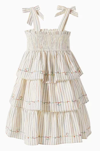 Rhiannon Striped Dress in Denim