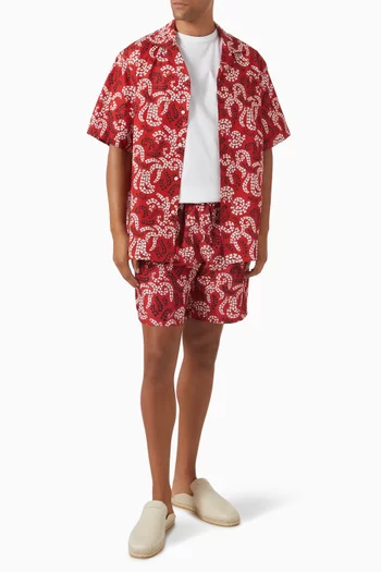 Printed Bowling Shirt in Cotton