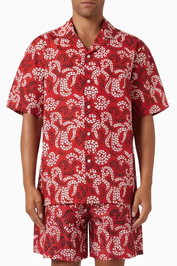 Printed Bowling Shirt in Cotton