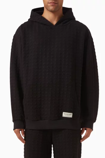 Oversized Jacquard Lounge Hoodie in Organic Cotton-blend