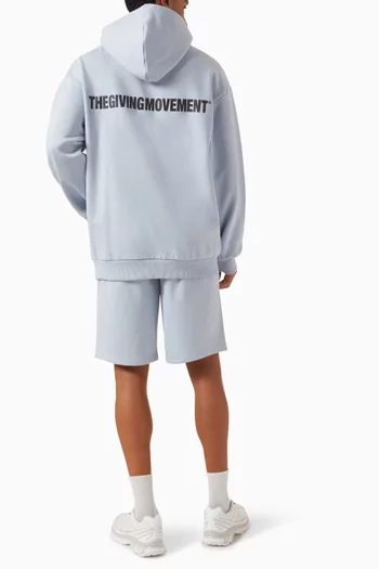 Back-print Oversized Hoodie in Organic Cotton-blend