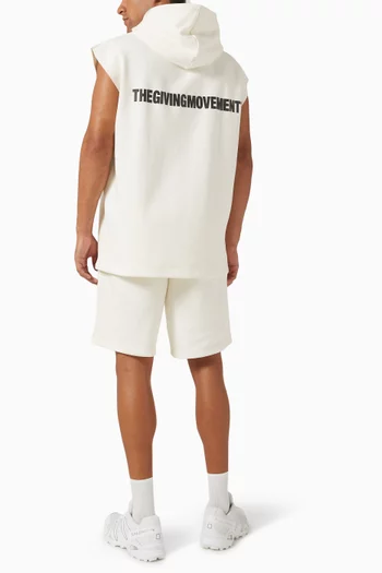 Sleeveless Hoodie in Organic Cotton-blend