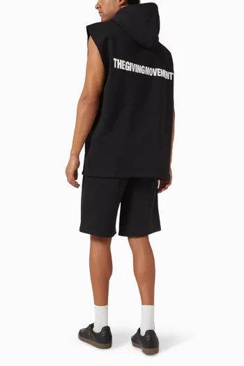 Sleeveless Hoodie in Organic Cotton-blend