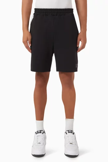 Embossed-logo Midi Track Shorts in Organic Cotton-blend