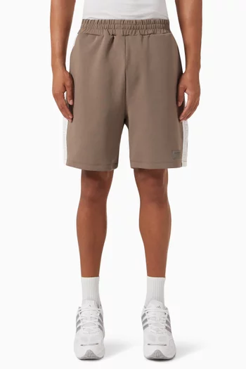 Embossed-logo Midi Track Shorts in Organic Cotton-blend