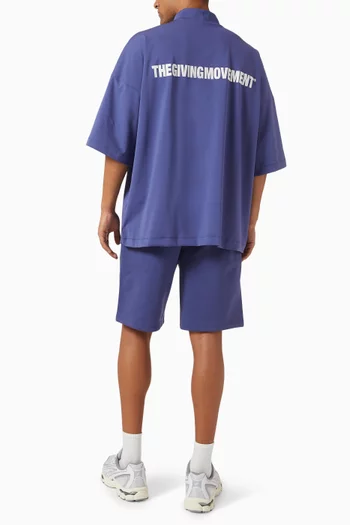 High-neck Exaggerated-sleeve T-shirt in Softskin100©