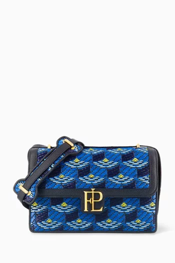 Medium Ladies First 24 Shoulder Bag in Halo Raffia-canvas