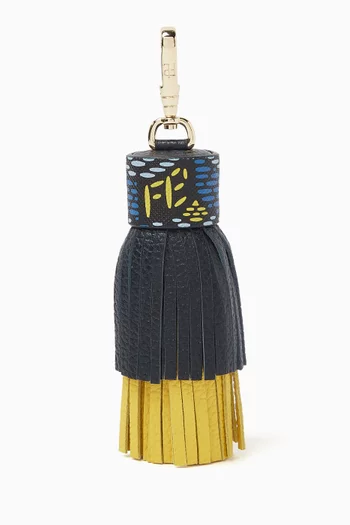 Tassel Key Holder in Halo Raffia-canvas