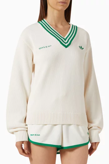 x Sporty & Rich V-neck Sweater in Cotton