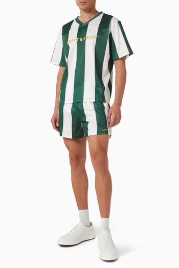 Logo Striped Shorts in Mesh