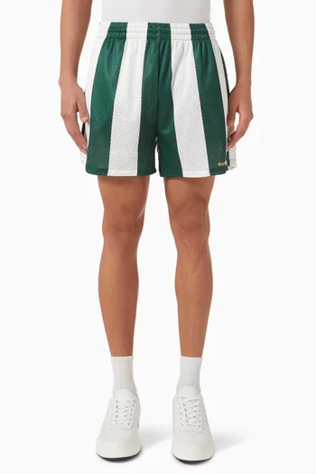 Logo Striped Shorts in Mesh