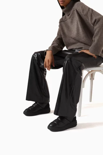 Xan Logo-embossed Platform Boots in Leather