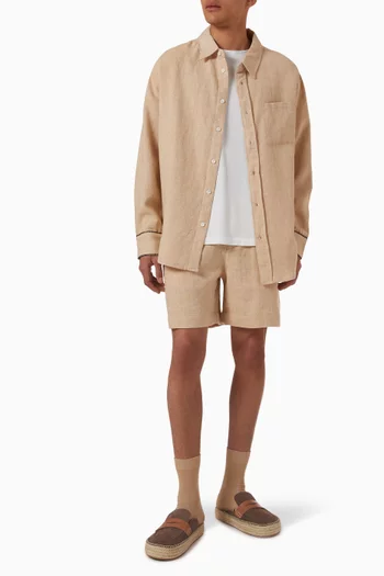 Drawstring Shorts in Chambray