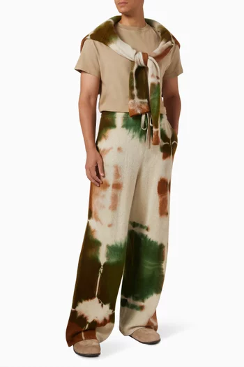 تي شيرت بلون باهت قطن وكشمير