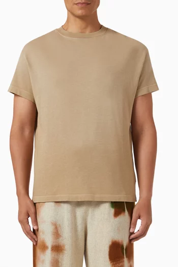 تي شيرت بلون باهت قطن وكشمير