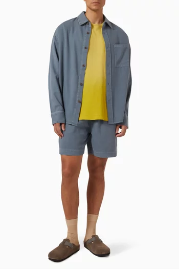 تي شيرت بلون باهت قطن وكشمير