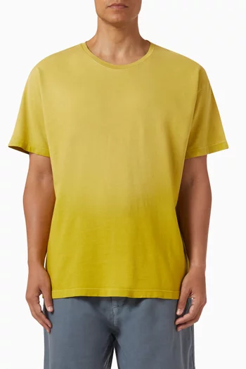 تي شيرت بلون باهت قطن وكشمير