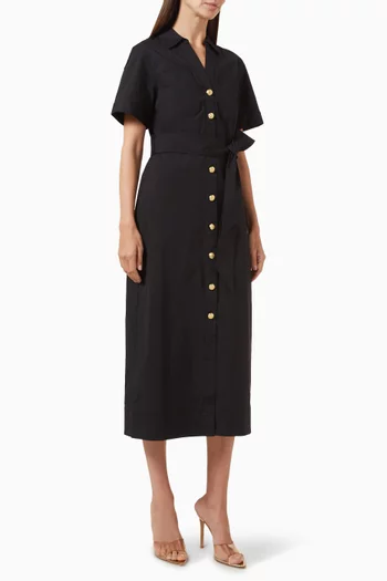 Tabby Midi Dress in Stretch Cotton