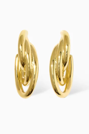 Gathered Sonder Hoop Earrings in 14kt Gold Vermeil Sterling Silver
