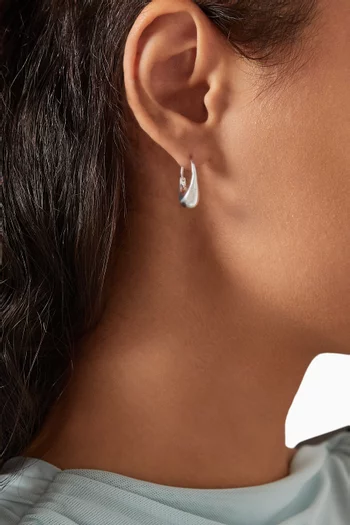 Roscida Drop Hoop Earrings in Sterling Silver