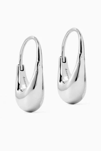 Roscida Drop Hoop Earrings in Sterling Silver