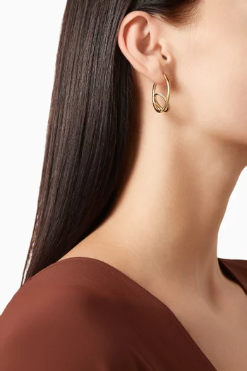 Pave Spiralis Hoop Earrings in 14kt Gold Vermeil Sterling Silver