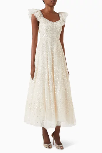 Scatter Dot Ruffle Gown