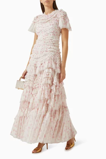 Rose Ditsy Ruffle Gown