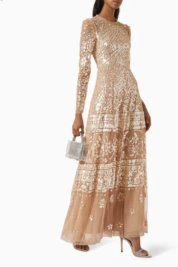 فستان سهرة أورورا مطرز تول