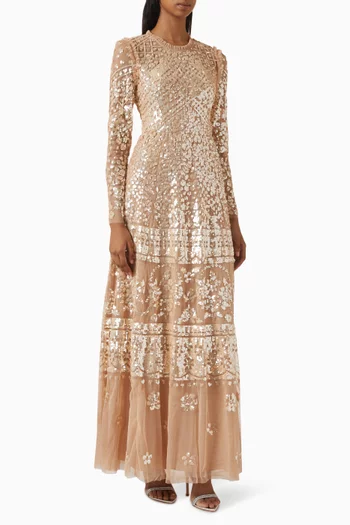 فستان سهرة أورورا مطرز تول