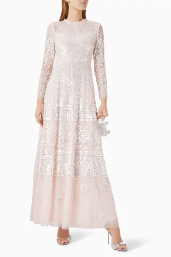 فستان سهرة أورورا مطرز تول