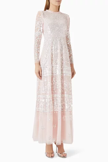 فستان سهرة أورورا مطرز تول