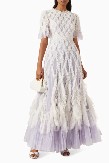 Rosella Round-neck Gown in Tulle