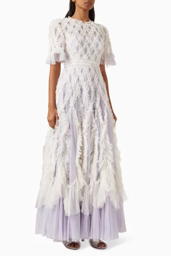 Rosella Round-neck Gown in Tulle