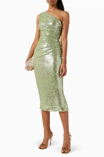 Malia Sequin-embellished One-shoulder Ballerina Dress in Mesh