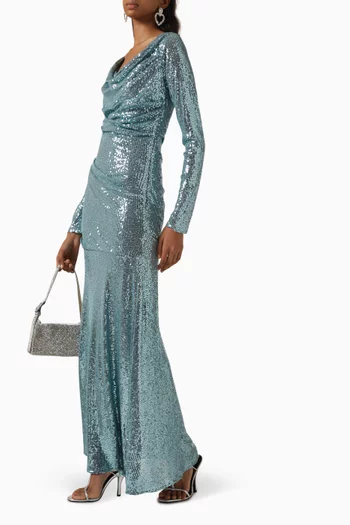 Erin Sequin-embellished Gown in Mesh