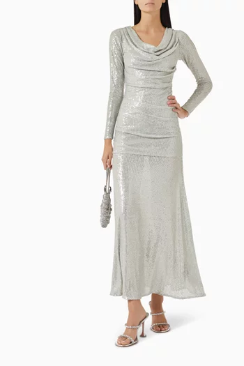 Erin Sequin-embellished Gown in Mesh