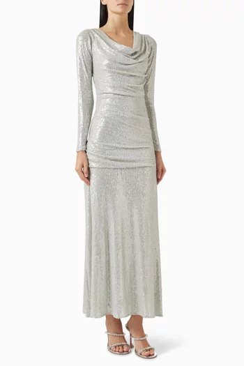 Erin Sequin-embellished Gown in Mesh