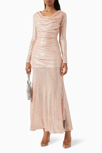 Erin Sequin-embellished Gown in Mesh
