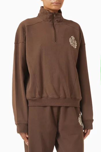 NY Crest Quarter-zip Sweatshirt in Cotton