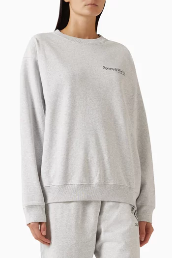 سويت شيرت بفتحة رقبة مستديرة وطبعة Run Club‏ قطن