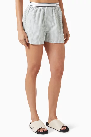 Serif Logo Boxers in Oxford Cotton