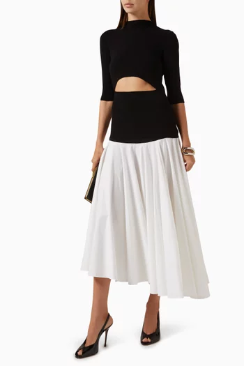 Knit-top Cut-out Dress