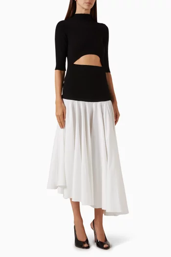 Knit-top Cut-out Dress