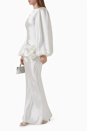 Vivir Maxi Dress in Hammered Satin