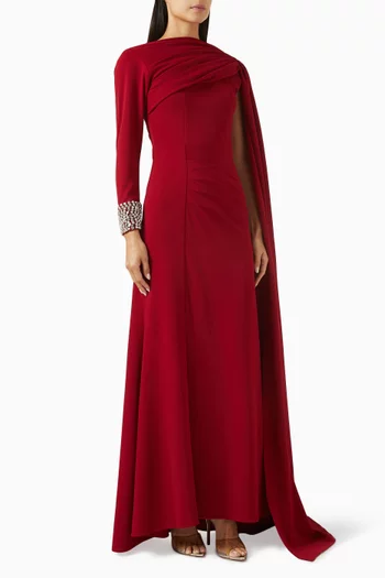 Embellished Cape Dress