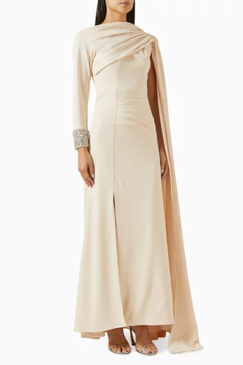 Embellished Cape Dress
