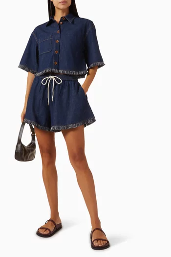 Rhiannon Fringe Shirt in Denim